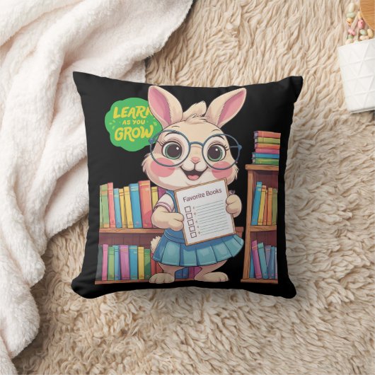 🐰📚 Librarian-in-Training Star – Rabbit Edition クッション (ブランケット)