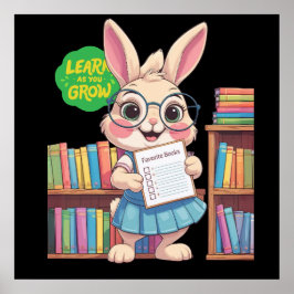 🐰📚 Librarian-in-Training Star – Rabbit Edition ポスター