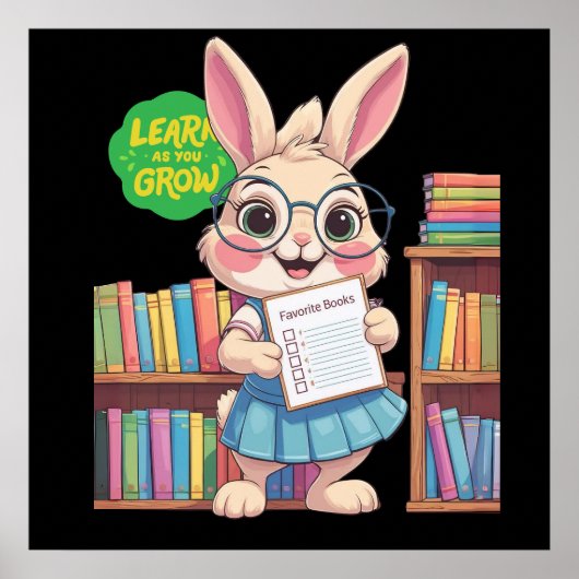 🐰📚 Librarian-in-Training Star – Rabbit Edition ポスター (正面)