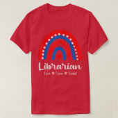 Librarian Library Squad Book Lover Rainbow Cute Li Tシャツ (デザイン正面)