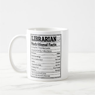 Librarian Nutritional Facts Funny Book Lover コーヒーマグカップ