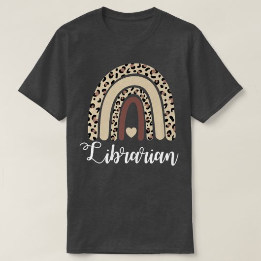 Librarian Rainbow Boho Leopard Library Book Lover  Tシャツ (デザイン正面)
