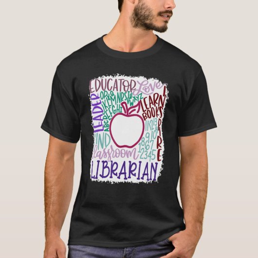 Librarian Teacher In Typography Teacher Back 2 Sch Tシャツ (正面)