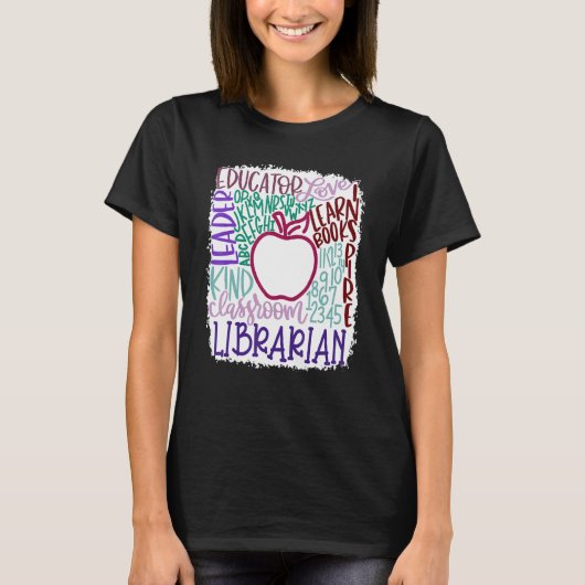 Librarian Teacher In Typography Teacher Back 2 Sch Tシャツ (正面)