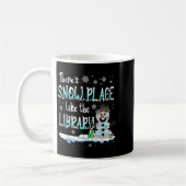 Librarian There's Snow Place Like The Library Chri コーヒーマグカップ (左)