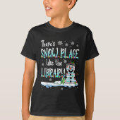 Librarian There's Snow Place Like The Library Chri Tシャツ (正面)