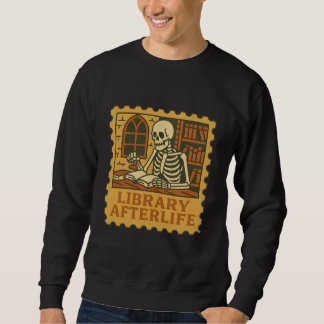 Library Afterlife - Gothic Skeleton Librarian Shir スウェットシャツ
