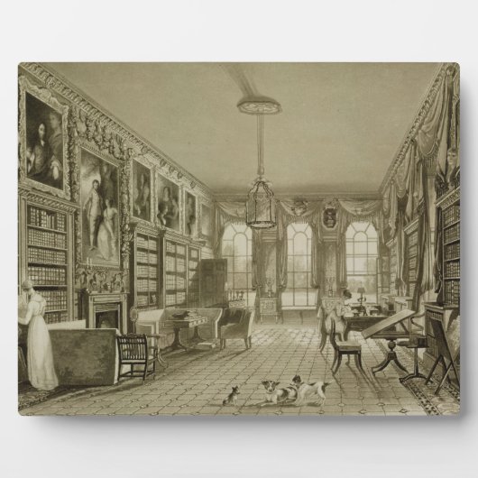 Library as Siting Room, Cassiobury Park, c.1815, フォトプラーク (正面)
