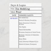 Library Book Checkout Card Wedding Seating Card プログラム (裏面)