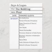 Library Book Checkout Card Wedding Seating Card プログラム (正面)