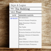 Library Book Checkout Card Wedding Seating Card プログラム