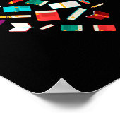 Library Books Heart Bookworm Valentines Day Gift R ポスター (角)