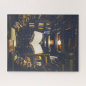 Library Books Shelves Open Book Read ジグソーパズル (横)