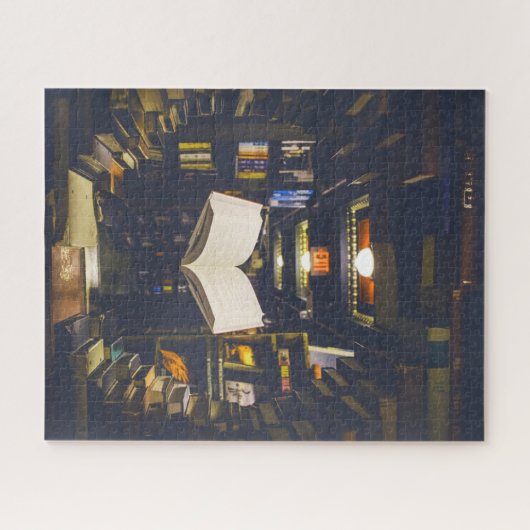 Library Books Shelves Open Book Read ジグソーパズル (横)