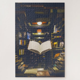 Library Books Shelves Open Book Read ジグソーパズル