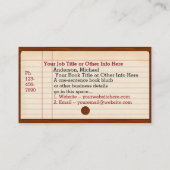 Library Books Wood Catalog Writer作家Librarian 名刺 (裏面)