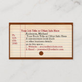 Library Books Wood Catalog Writer作家Librarian 名刺 (裏面)