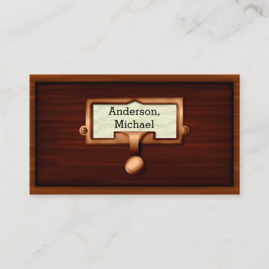 Library Books Wood Catalog Writer作家Librarian 名刺 (正面)