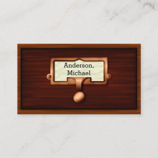 Library Books Wood Catalog Writer作家Librarian 名刺 (正面)