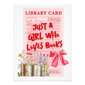 Library Card Hot Girls Read Books フォトプリント (正面)