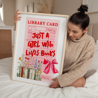 Library Card Hot Girls Read Books フォトプリント