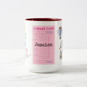 Library Card Just a Girl Who Loves Books ツートーンマグカップ (中央)