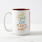 Library Card Just a Girl Who Loves Books ツートーンマグカップ (左)