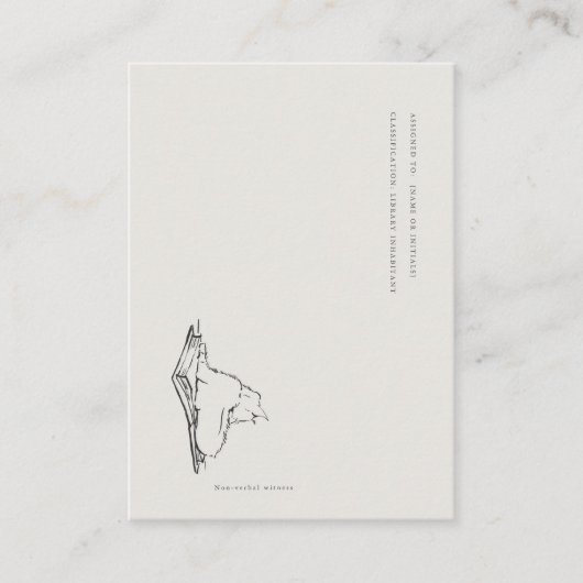 Library Cat- Book Insert Enclosure Card エンクロージャーカード (正面)