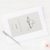 Library Cat- Ex Libris Bookplate Sticker 長方形シール (封筒)