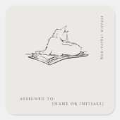 Library Cat- Naturalist Menagerie Archive スクエアシール (正面)