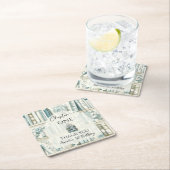 Library Chapter ONE Blue Boy Book 1st Birthday スクエアペーパーコースター (インサイチュ)