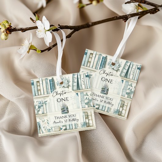 Library Chapter ONE Blue Boy Book 1st Birthday フェイバータグ