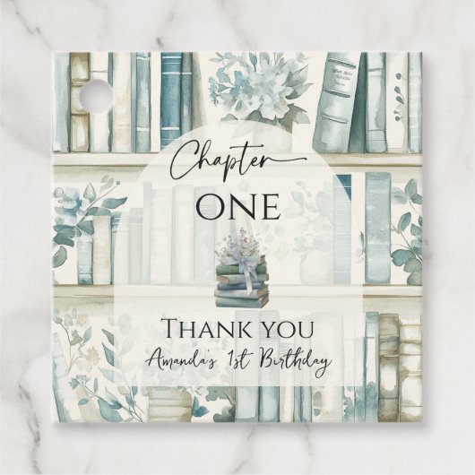 Library Chapter ONE Blue Boy Book 1st Birthday フェイバータグ (正面)