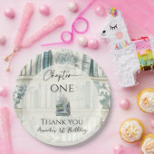 Library Chapter ONE Blue Boy Book 1st Birthday ペーパープレート (パーティー)