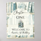 Library Chapter ONE Blue Boy Book 1st Birthday ポスター (正面)