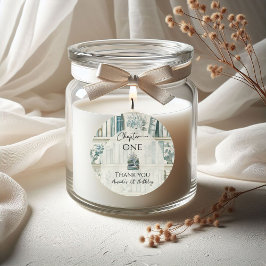 Library Chapter ONE Blue Boy Book 1st Birthday ラウンドシール