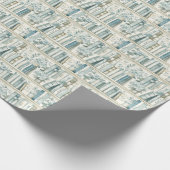 Library Chapter ONE Blue Boy Book 1st Birthday ラッピングペーパー (角)