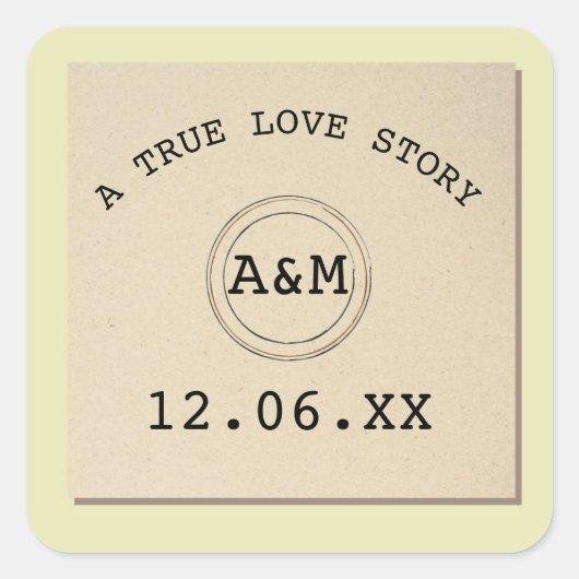 Library Love Store Books Stickersラベル スクエアシール (正面)