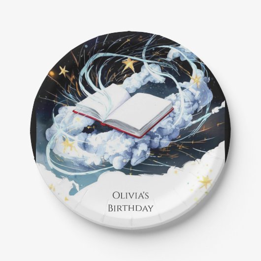 Library Magical Children's Storybook誕生日 ペーパープレート (正面)