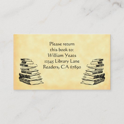 Library of Books and Quill蔵書票より 名刺 (裏面)