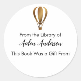 Library of Hot Air Balloon蔵書票から ラウンドシール