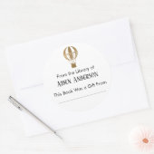 Library of Hot Air Balloon蔵書票から ラウンドシール (封筒)