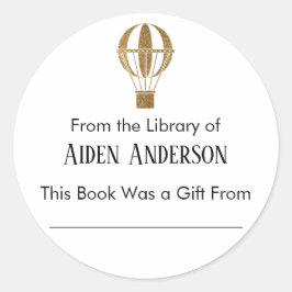 Library of Hot Air Balloon蔵書票から ラウンドシール