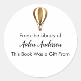 Library of Hot Air Balloon蔵書票から ラウンドシール