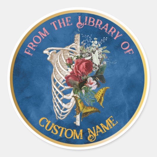 Library of Library of Library名前をカスタムする・スタンプ ラウンドシール (正面)