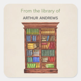 Library Of Name Book Stickersから |ヴィンテージブック スクエアシール