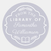Library of the Library of Libraryの名前をカスタムするパーソナライズ ラウンドシール (正面)