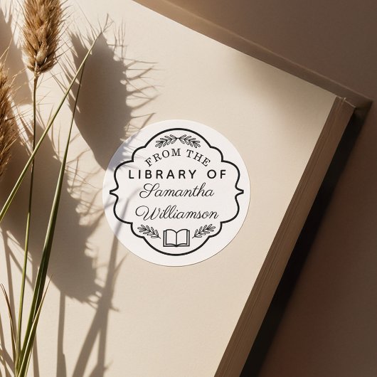 Library of the Library of Libraryの名前をカスタムするパーソナライズ ラウンドシール