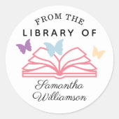 Library of the Library of Libraryの名前をカスタムするパーソナライズ ラウンドシール (正面)