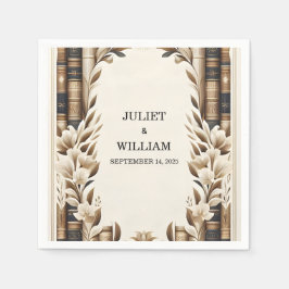 Library Old English Book Club Cover 結婚's スタンダードカクテルナプキン